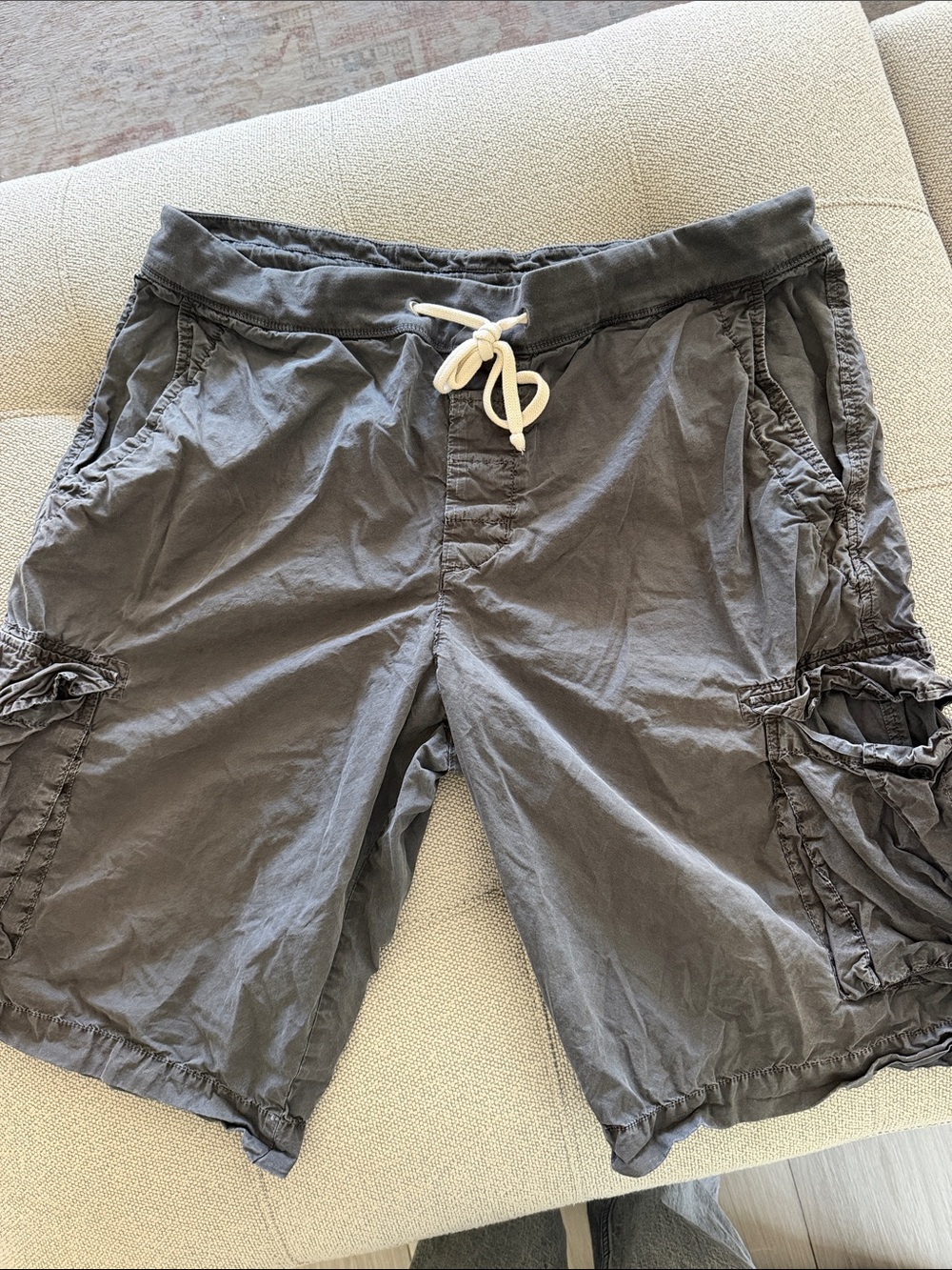 Standard JAMES PERSE Men's Casual Cargo Drawstring Shorts - Gray